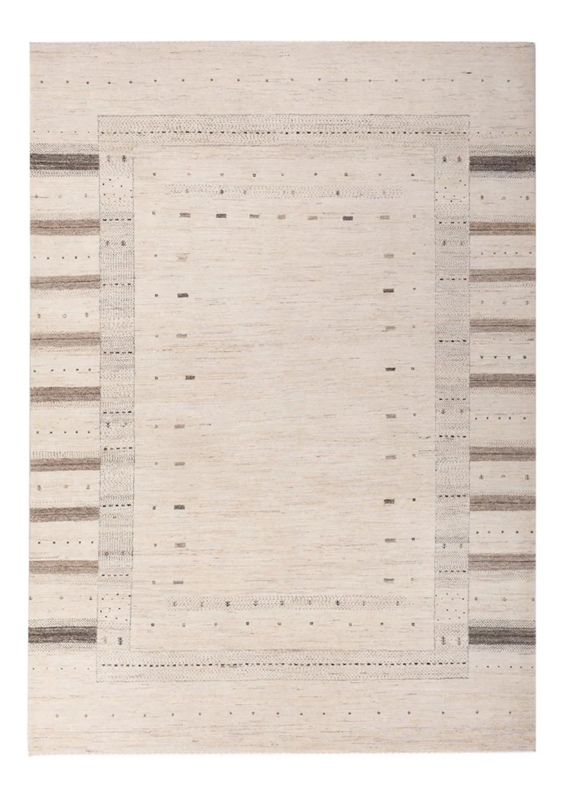 Indo Loribaft Teppich 206x300cm - Wollteppich - creme