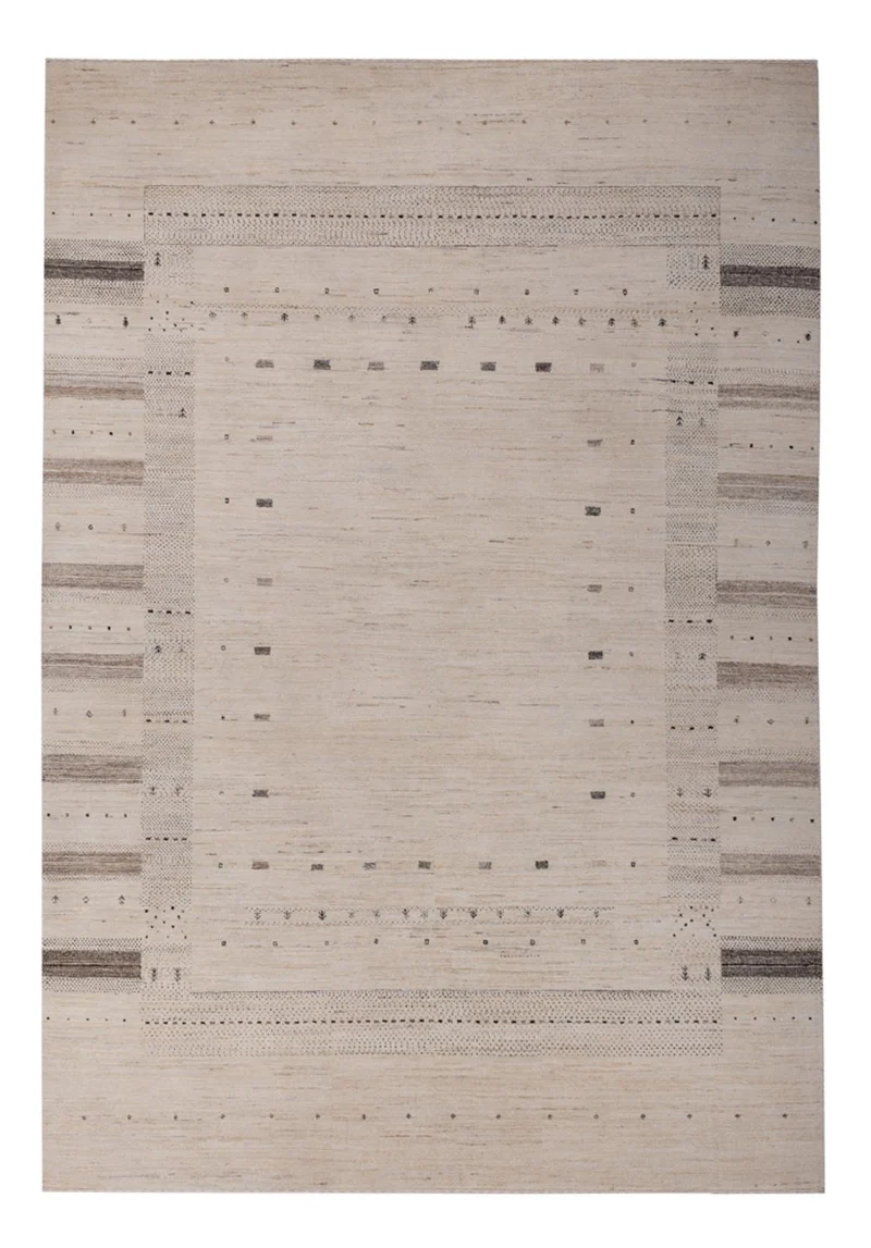 Indo Loribaft Teppich 202x295cm - Wollteppich - creme