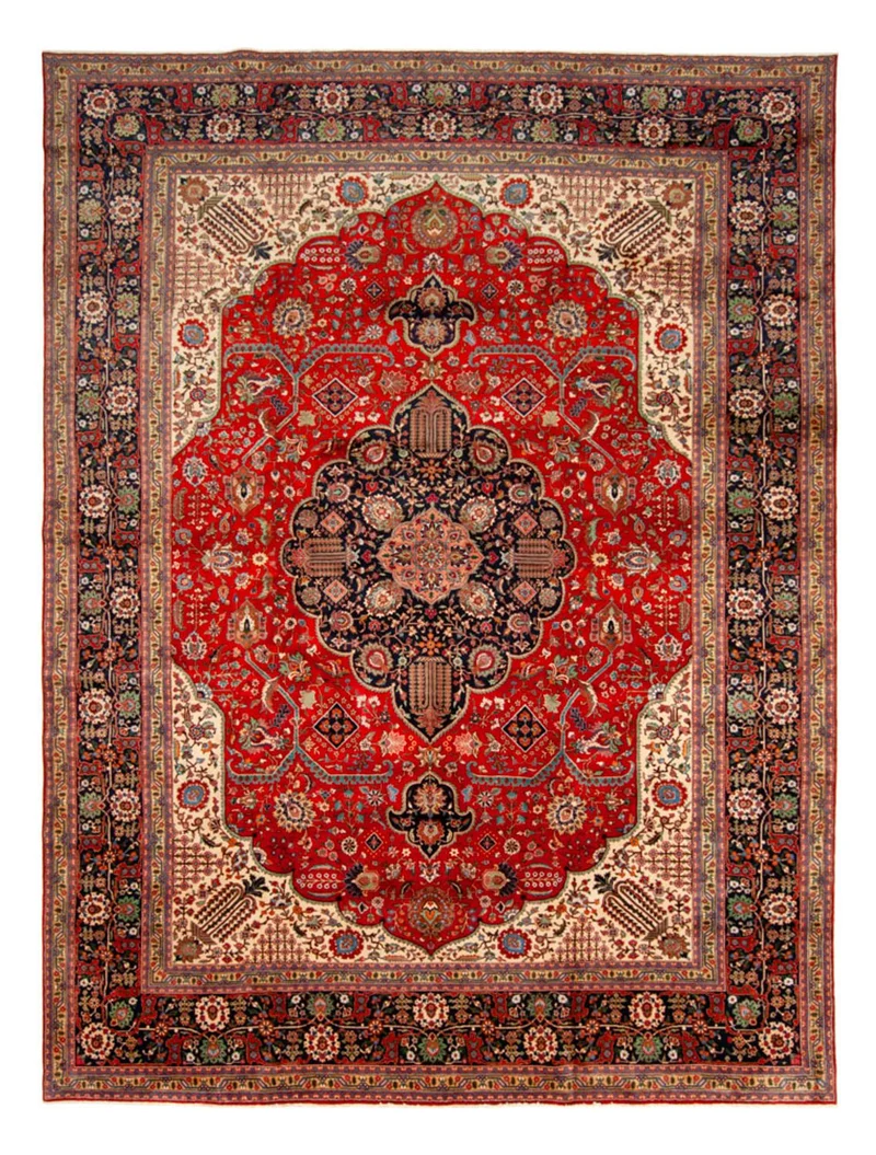Täbriz - 40 Raj Teppich 352x490cm - Perserteppich - rot