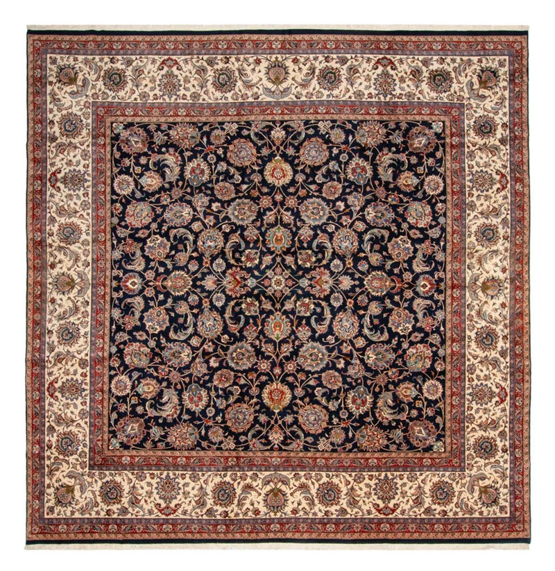 Kaschmar Teppich 388x388cm - Perserteppich - dunkelblau