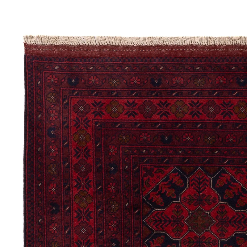 Afghan Teppich - Kunduz - 125 x 193 cm - dunkelrot