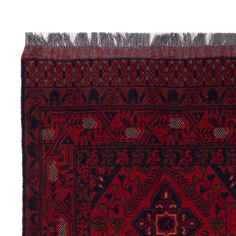 Afghan Teppich - Kunduz - 128 x 190 cm - dunkelrot