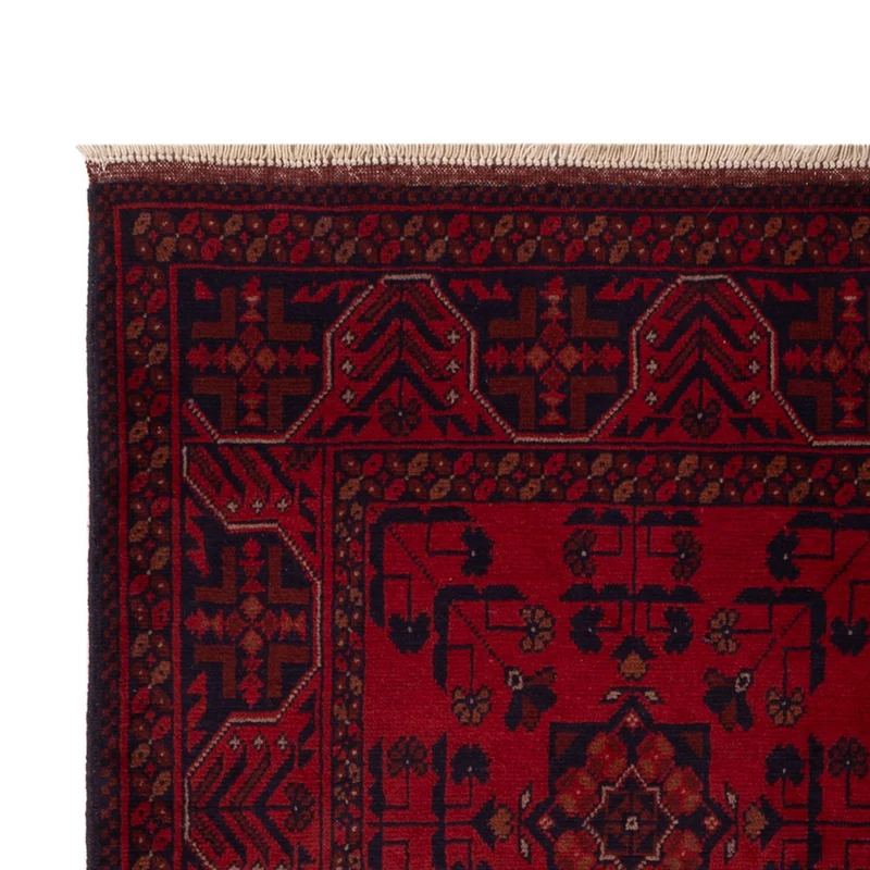 Afghan Teppich - Kunduz - 125 x 195 cm - dunkelrot