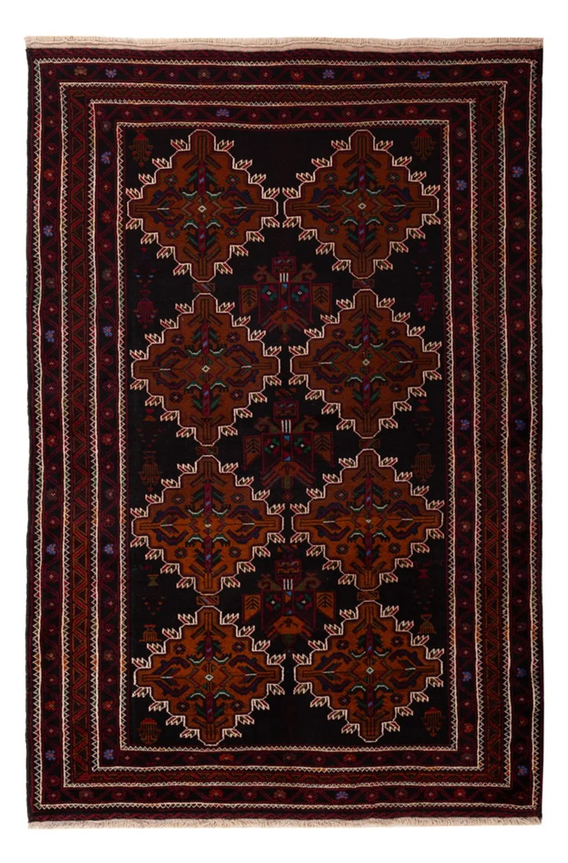 Belutsch Teppich 127x192cm - Orientteppich - dunkelrot