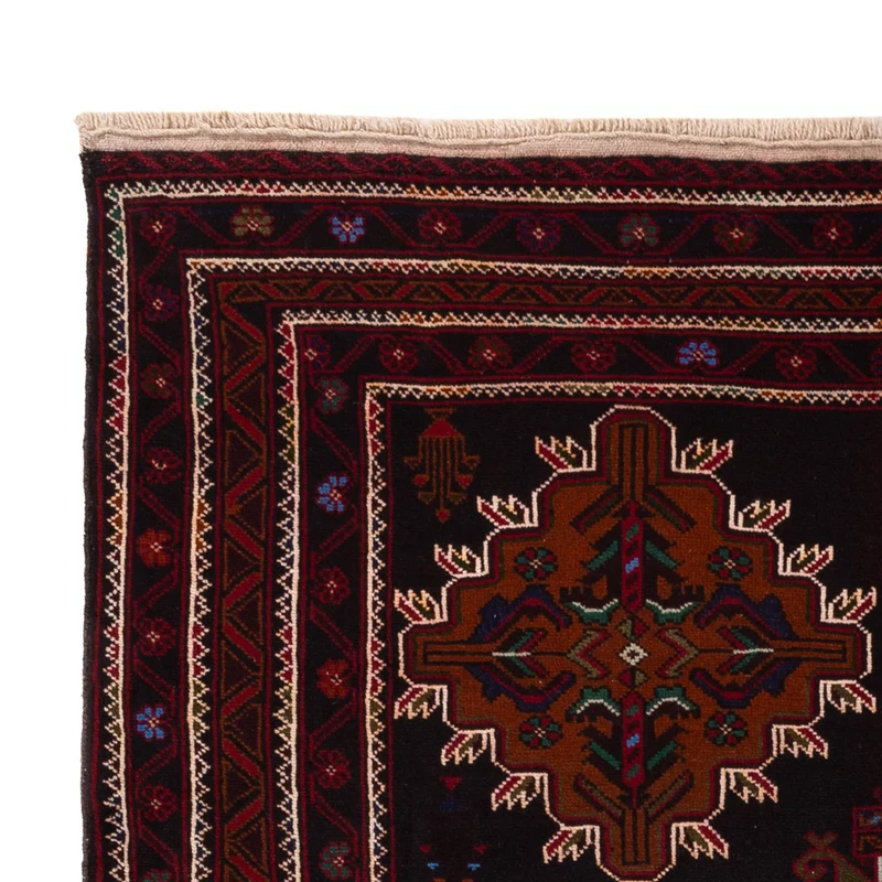 Belutsch Teppich 127x192cm - Orientteppich - dunkelrot