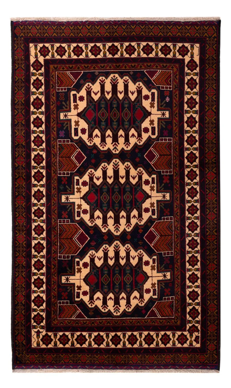 Belutsch Teppich 115x190cm - Orientteppich - hellbeige