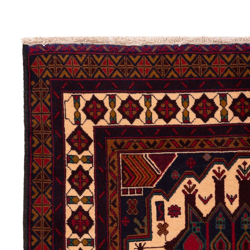 Belutsch Teppich 115x190cm - Orientteppich - hellbeige
