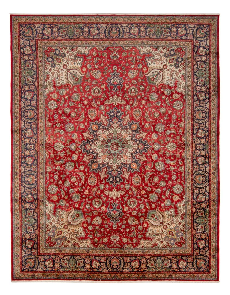 Täbriz Teppich 343x434cm - Perserteppich - rot