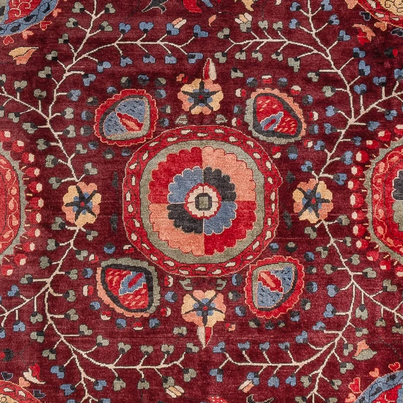 Designer Teppich 251x309cm - weinrot