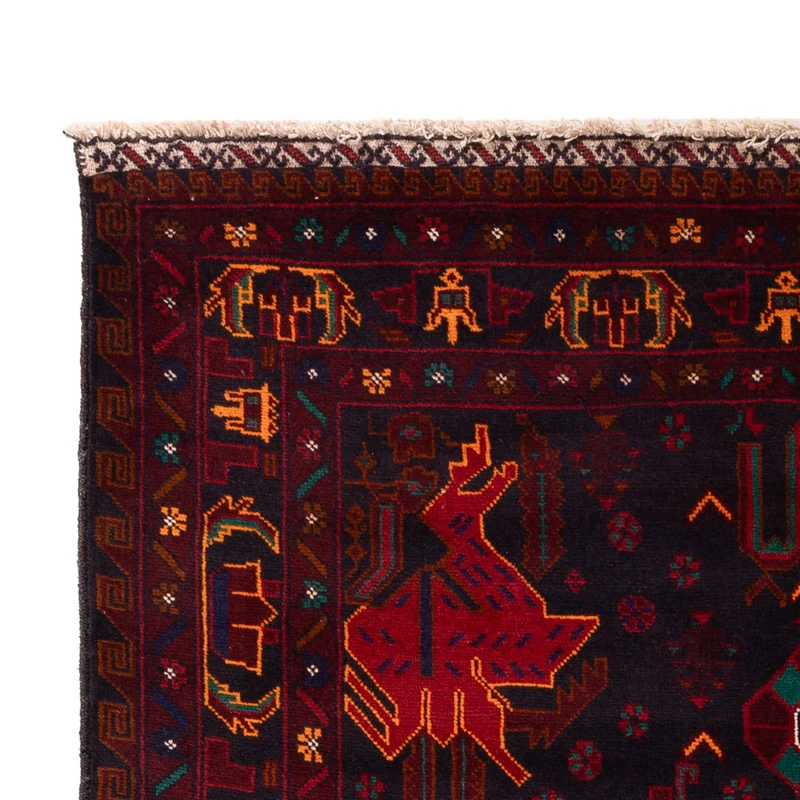 Belutsch Teppich - 127 x 207 cm - dunkelrot