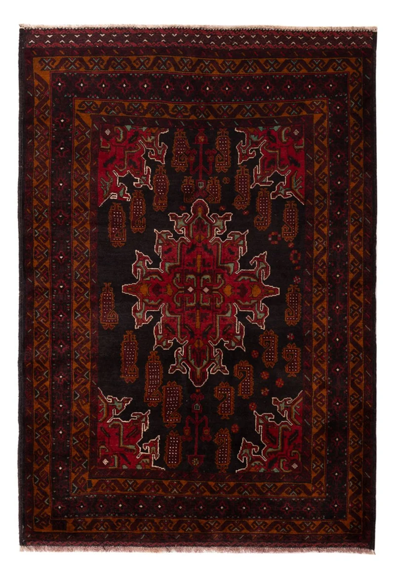 Belutsch Teppich 126x181cm - Orientteppich - dunkelrot