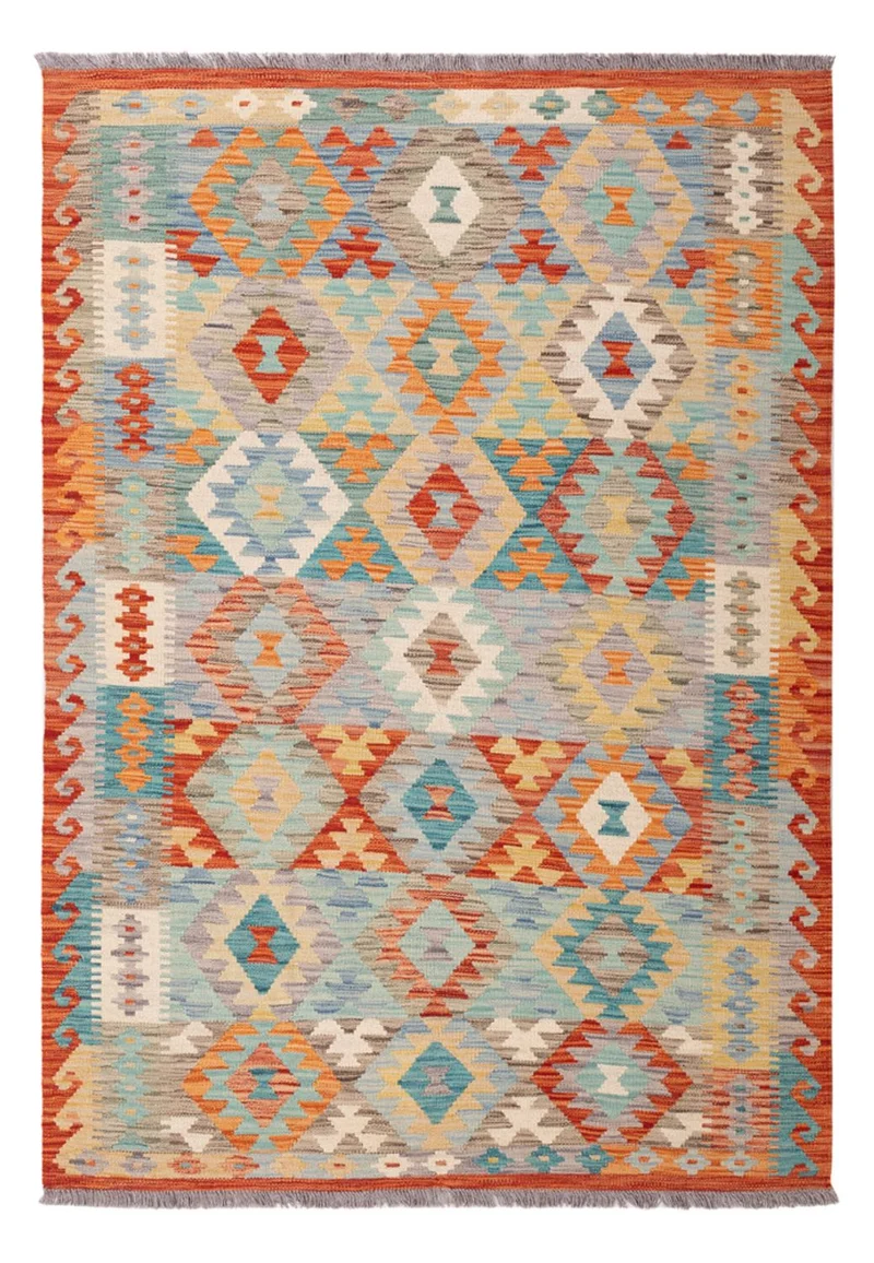 Kelim Maimene Teppich 129x187cm - mehrfarbig