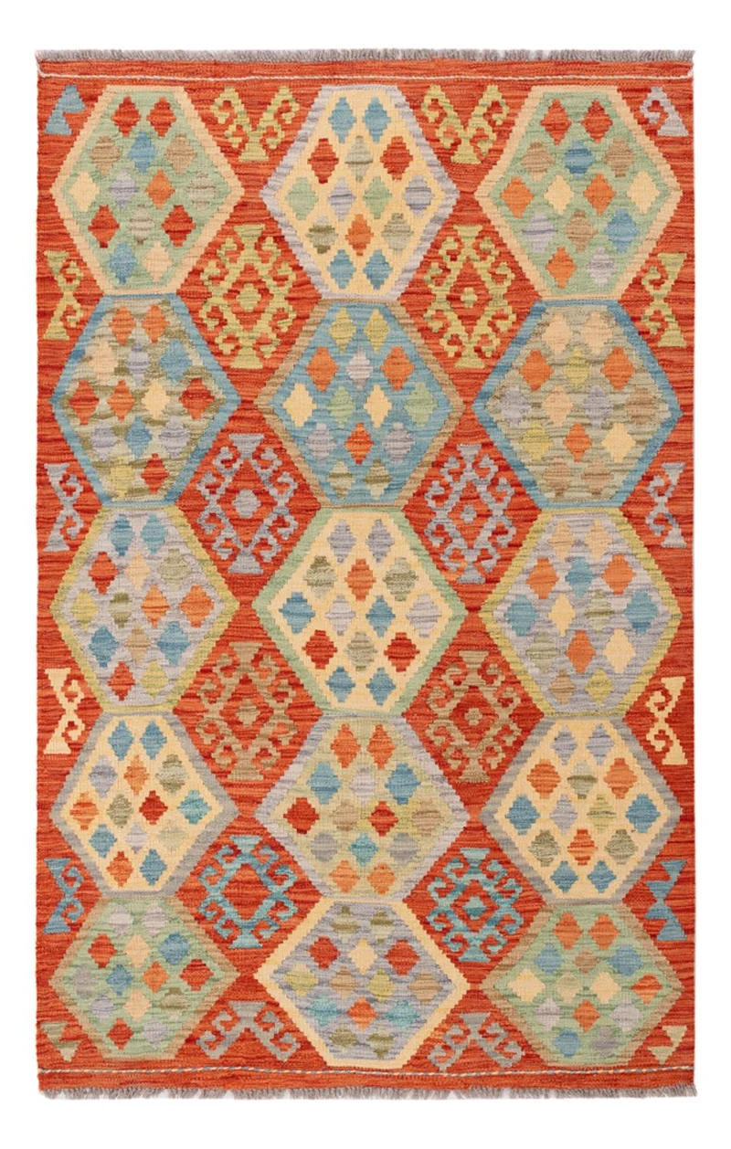 Kelim Maimene Teppich 122x186cm - mehrfarbig