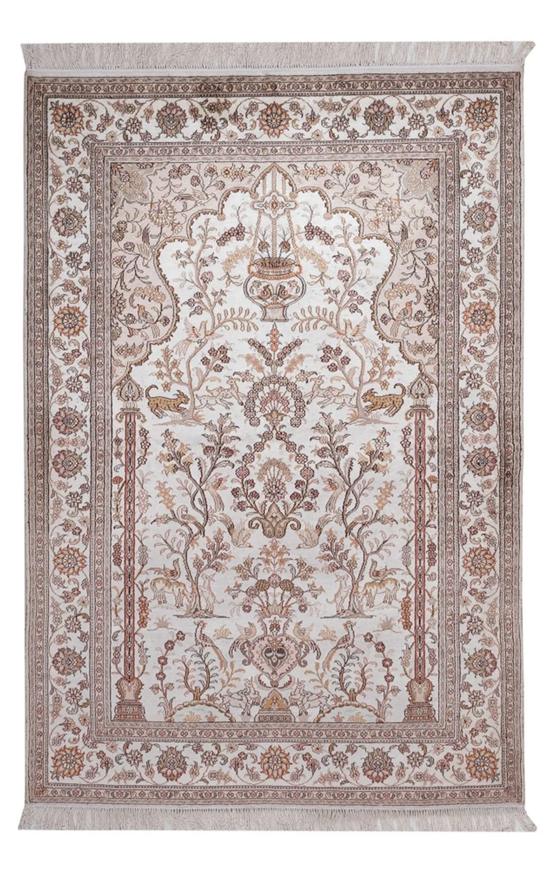 China Seide Teppich 122x183cm - Orientteppich - creme