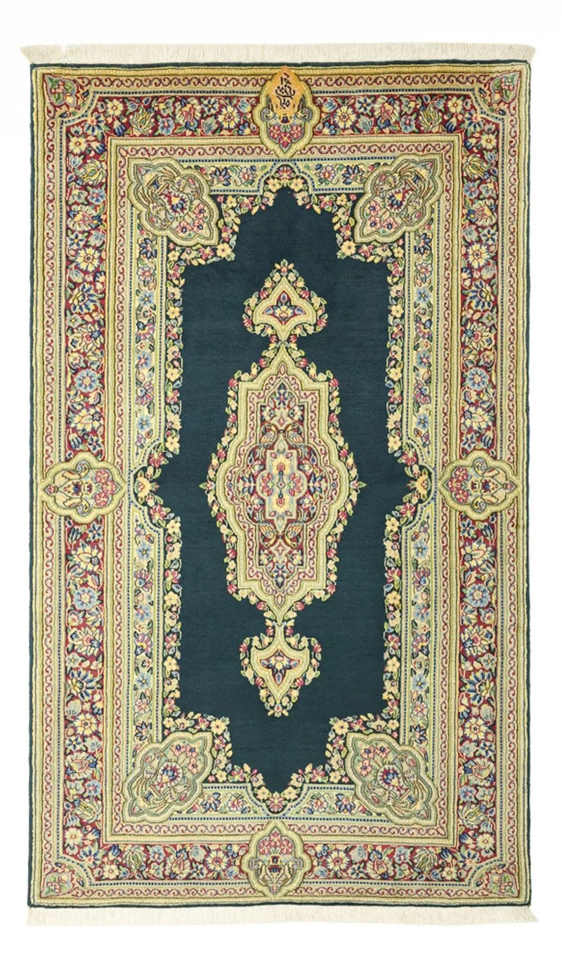 Kerman Teppich 90x152cm - Perserteppich - dunkelgrün