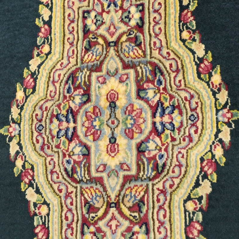 Kerman Teppich 90x152cm - Perserteppich - dunkelgrün