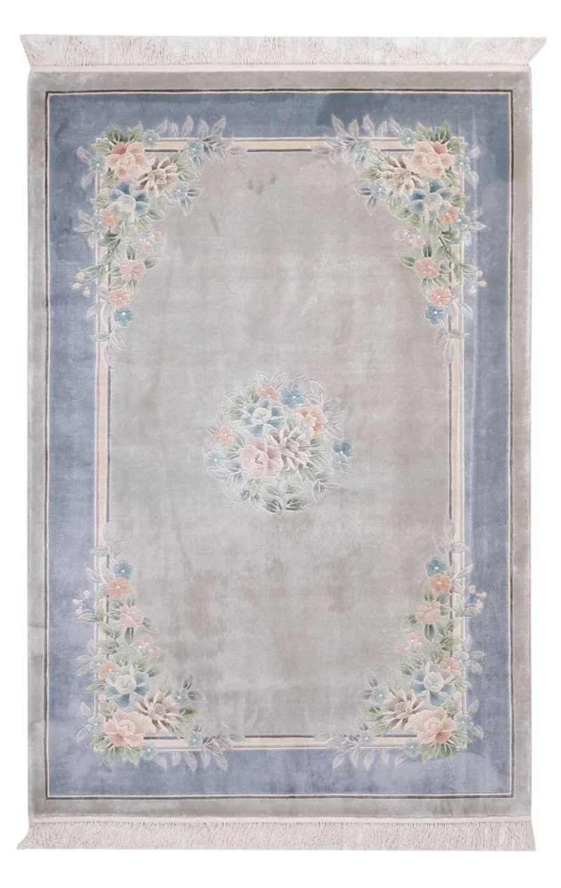 China Seide Teppich 123x185cm - Orientteppich - grau