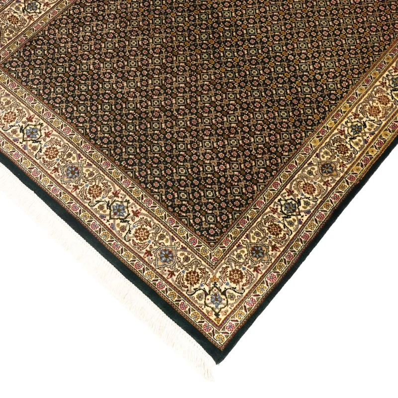 Täbriz - 50 Raj Teppich 106x144cm - Perserteppich - olivgrün