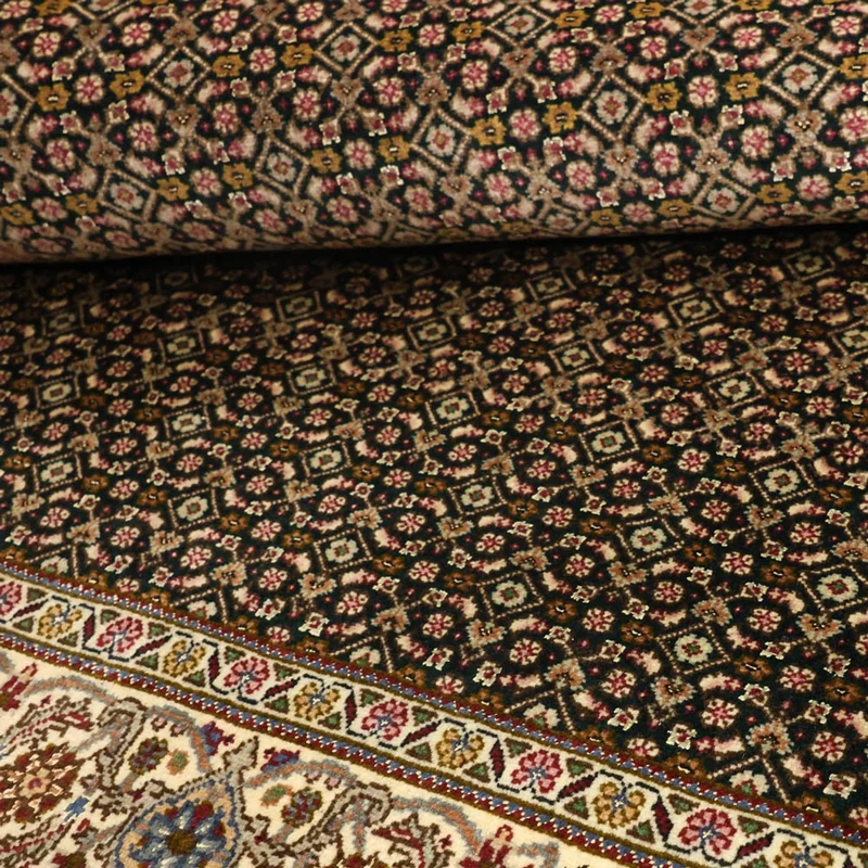 Täbriz - 50 Raj Teppich 106x144cm - Perserteppich - olivgrün