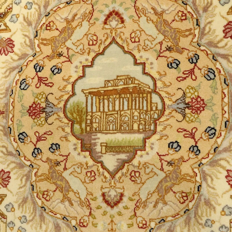 Täbriz - 50 Raj Teppich 101x160cm - Perserteppich - beige