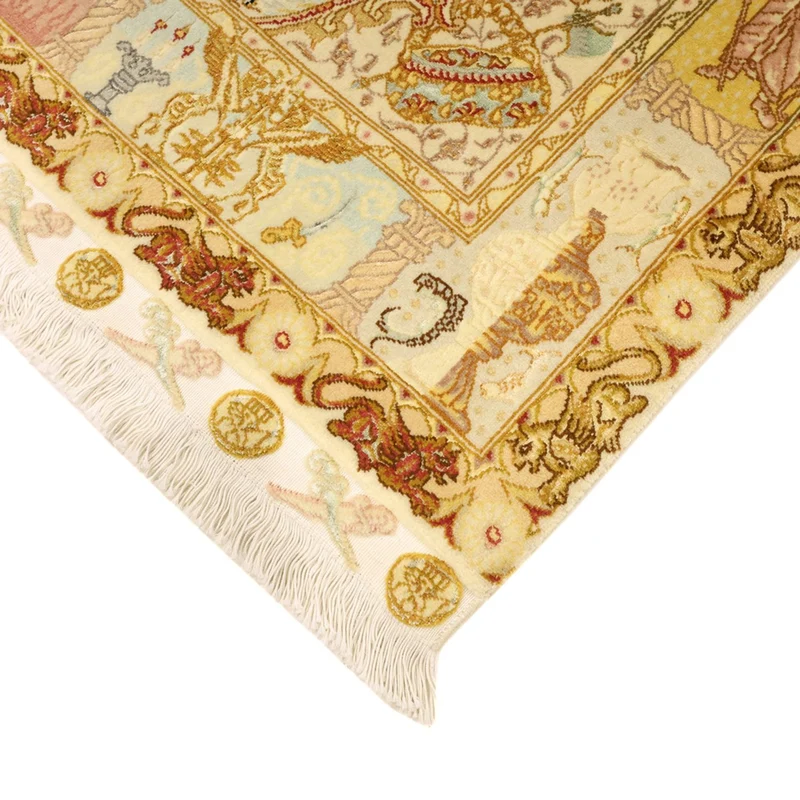 Täbriz - 50 Raj Teppich 101x160cm - Perserteppich - beige