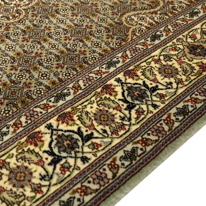 Täbriz - 50 Raj Teppich 100x151cm - Perserteppich - olivgrün