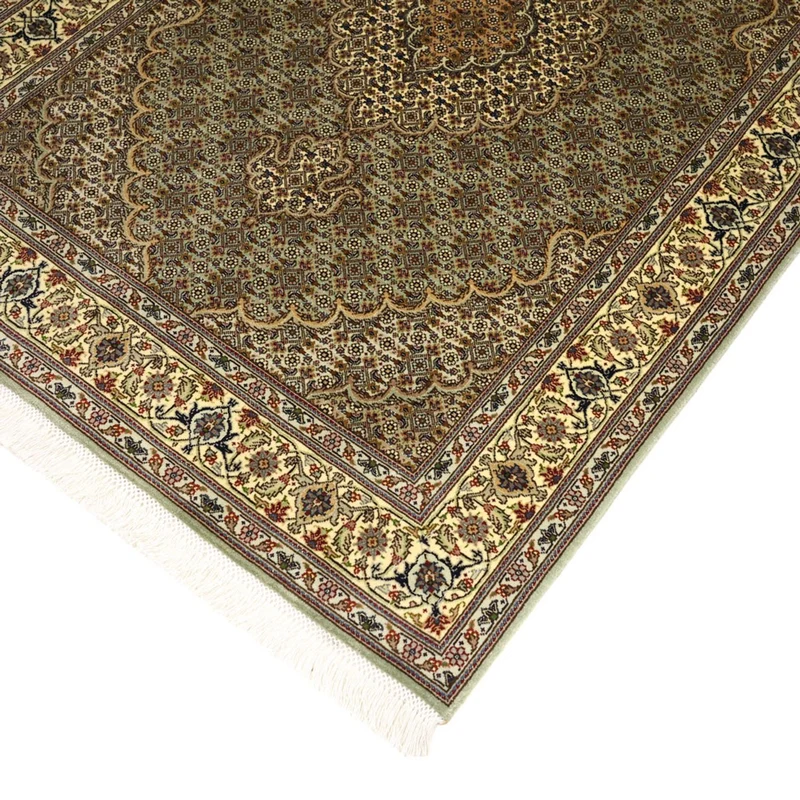 Täbriz - 50 Raj Teppich 100x151cm - Perserteppich - olivgrün