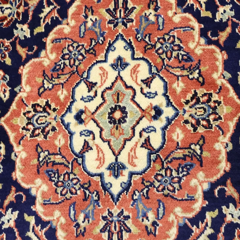 Keshan Teppich 114x169cm - Perserteppich - dunkelblau