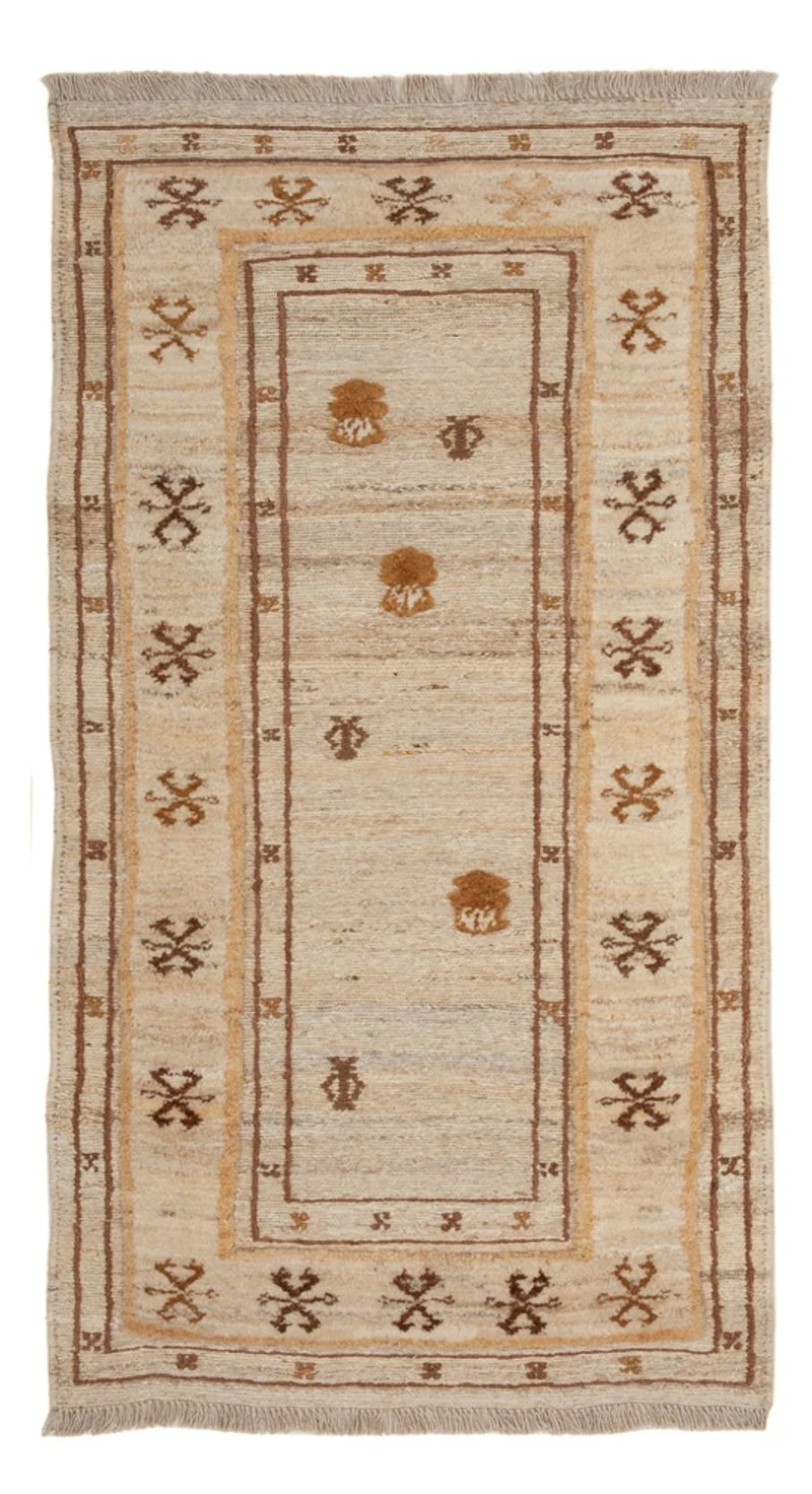 Gabbeh Persisch Teppich 73x142cm - Perserteppich Wollteppich - beige