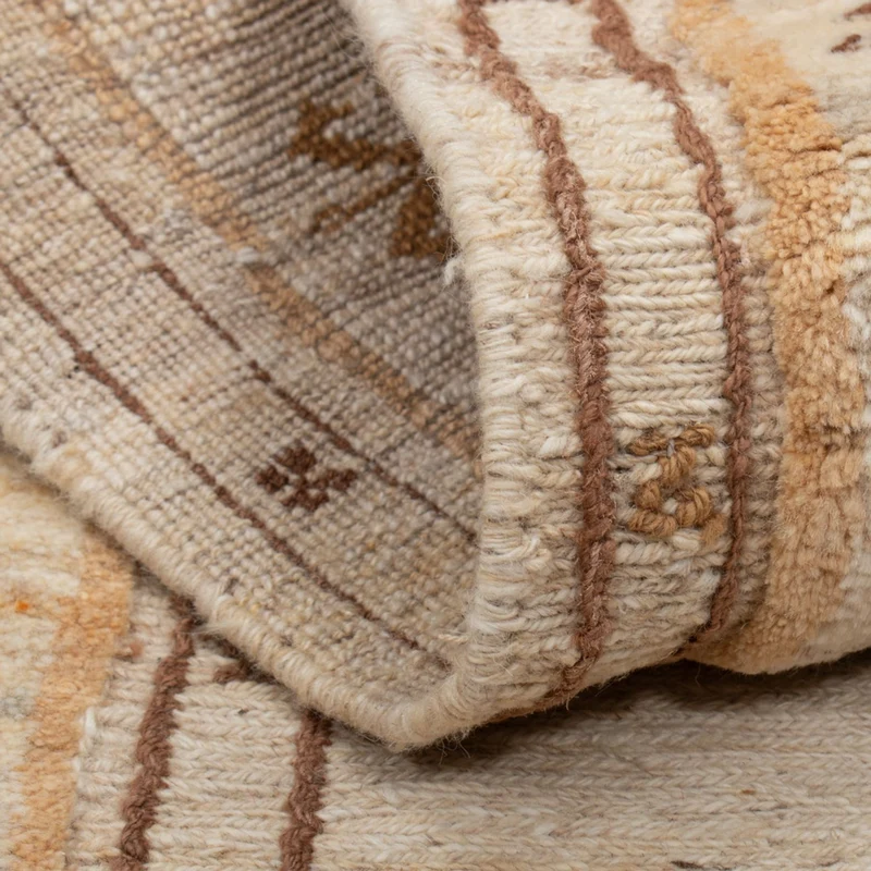 Gabbeh Persisch Teppich 73x142cm - Perserteppich Wollteppich - beige