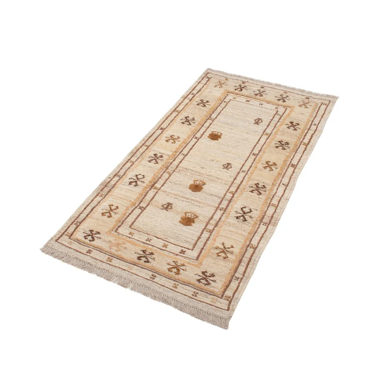 Gabbeh Persisch Teppich 73x142cm - Perserteppich Wollteppich - beige