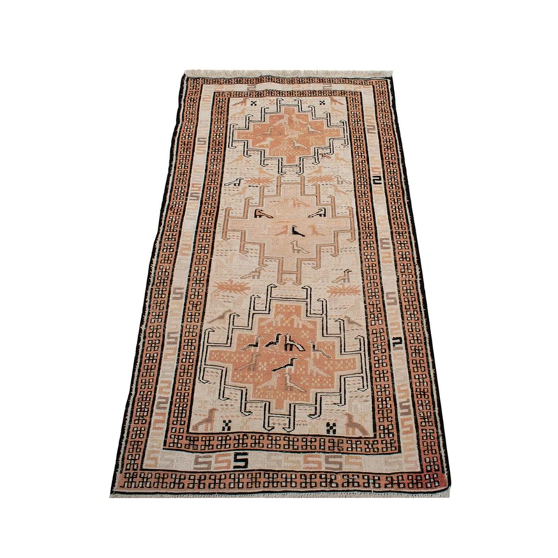Kelim Seide Teppich 63x107cm - beige