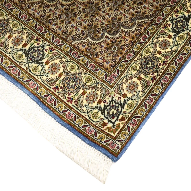 Täbriz - 50 Raj Teppich 96x158cm - Perserteppich - olivgrün