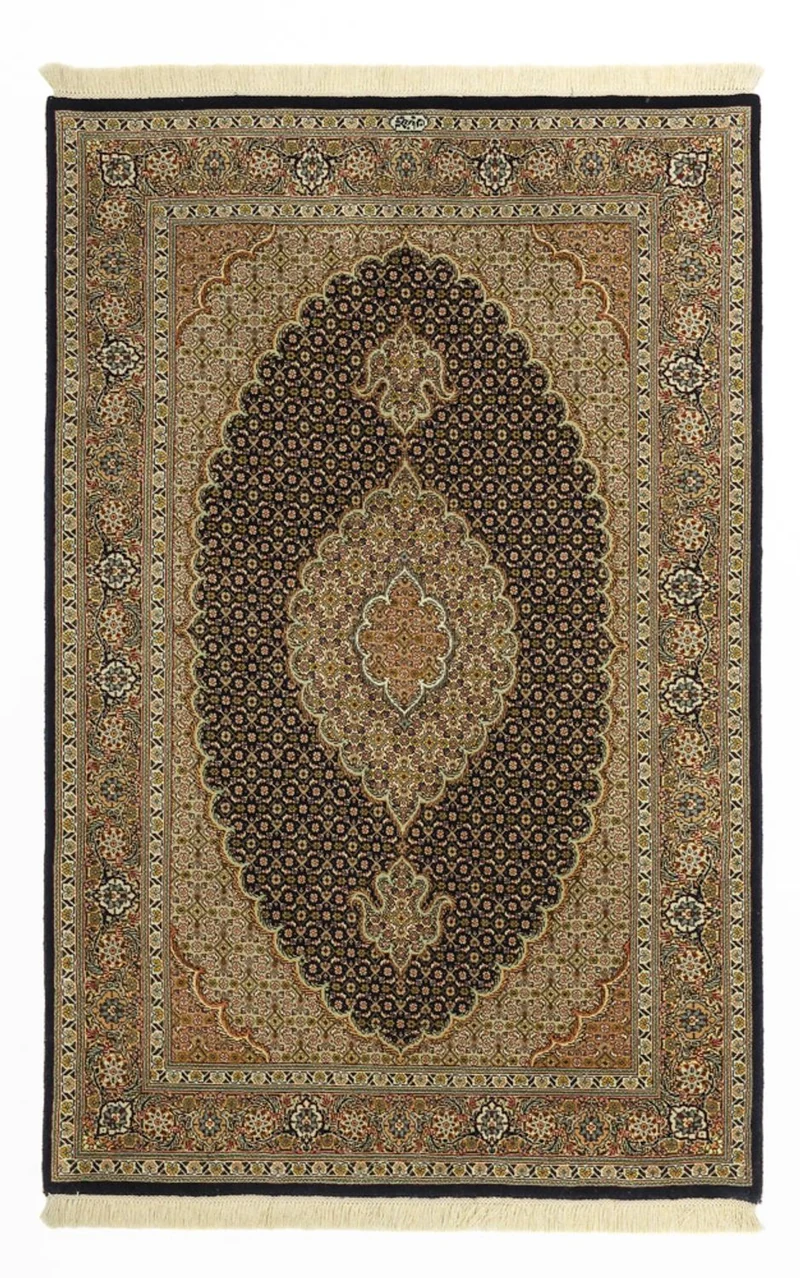 Täbriz - 50 Raj Teppich 99x150cm - Perserteppich - dunkelbeige