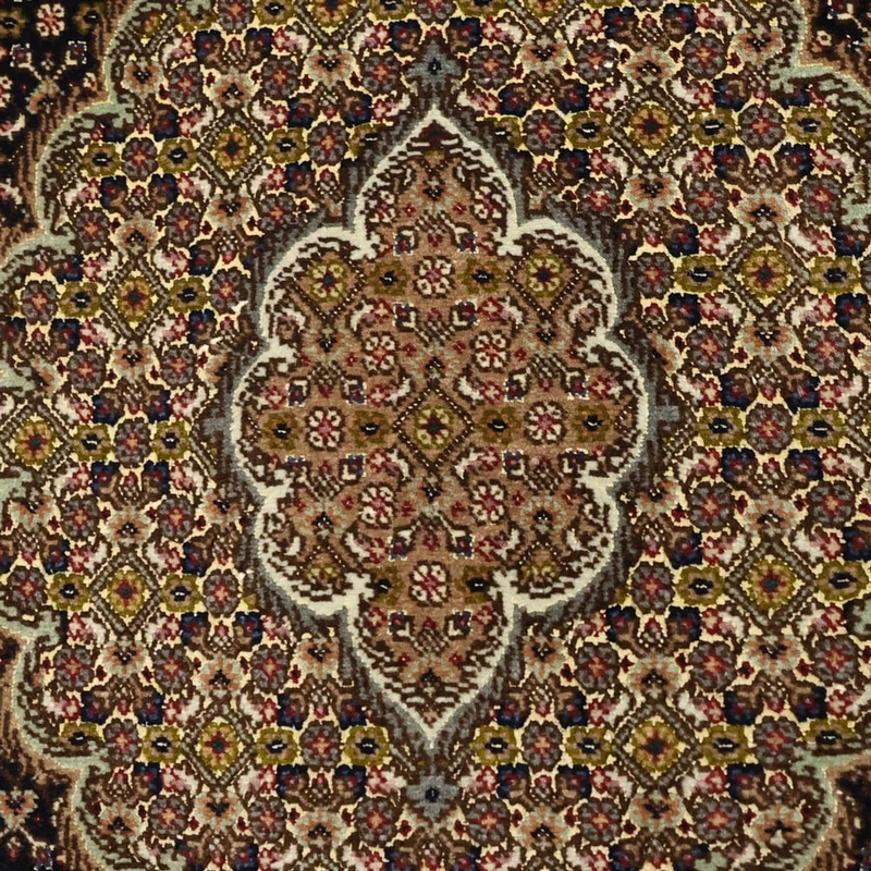 Täbriz - 50 Raj Teppich 99x150cm - Perserteppich - dunkelbeige