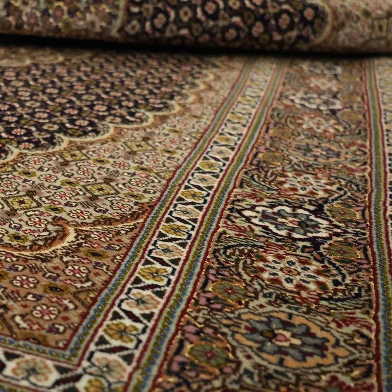 Täbriz - 50 Raj Teppich 99x150cm - Perserteppich - dunkelbeige