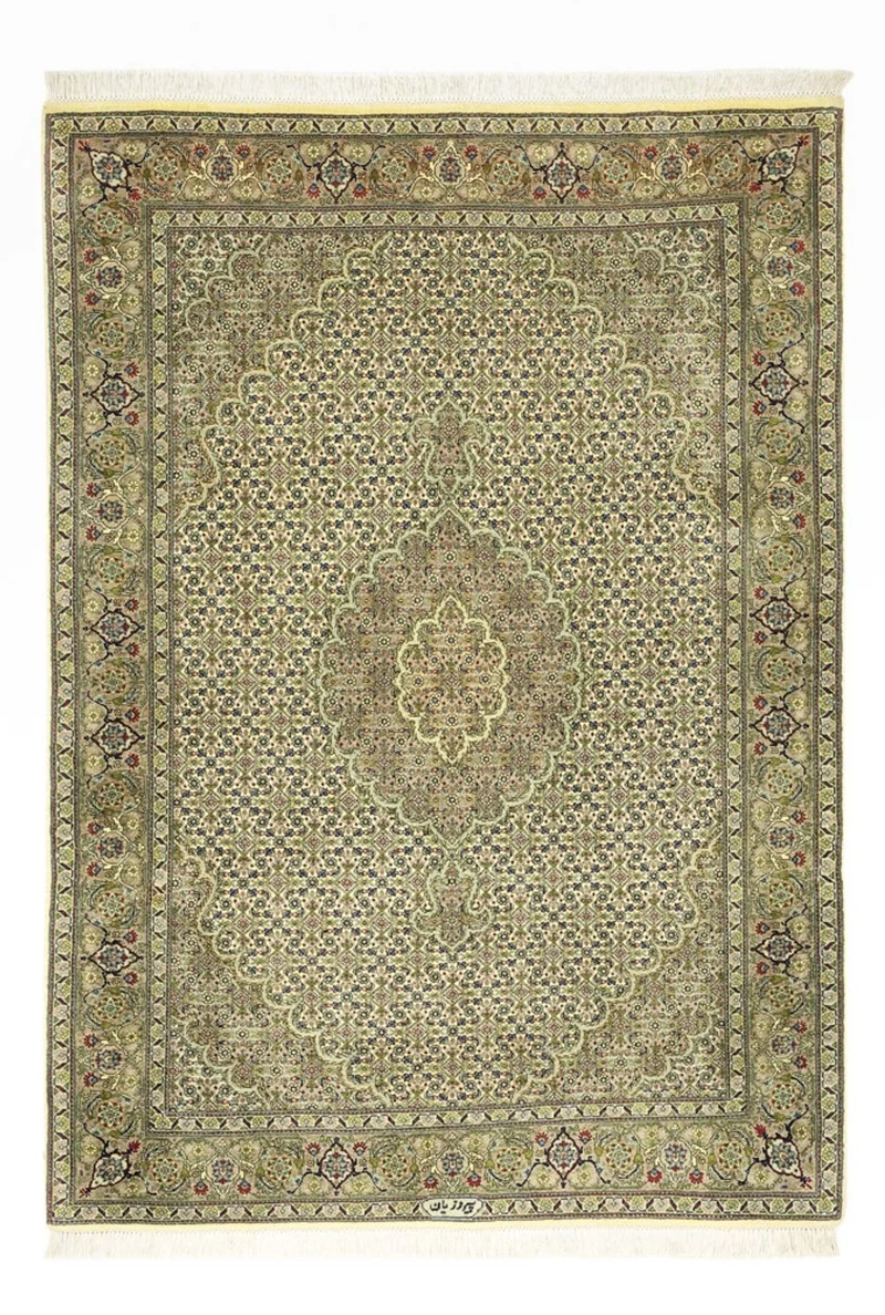 Täbriz - 50 Raj Teppich 105x148cm - Perserteppich - sand