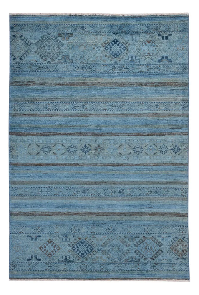 Shal Teppich 123x181cm - Orientteppich - hellblau