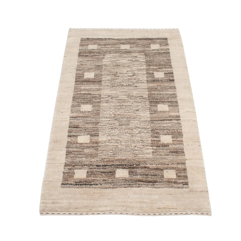 Gabbeh Persisch Teppich 76x122cm - Perserteppich Wollteppich - natur