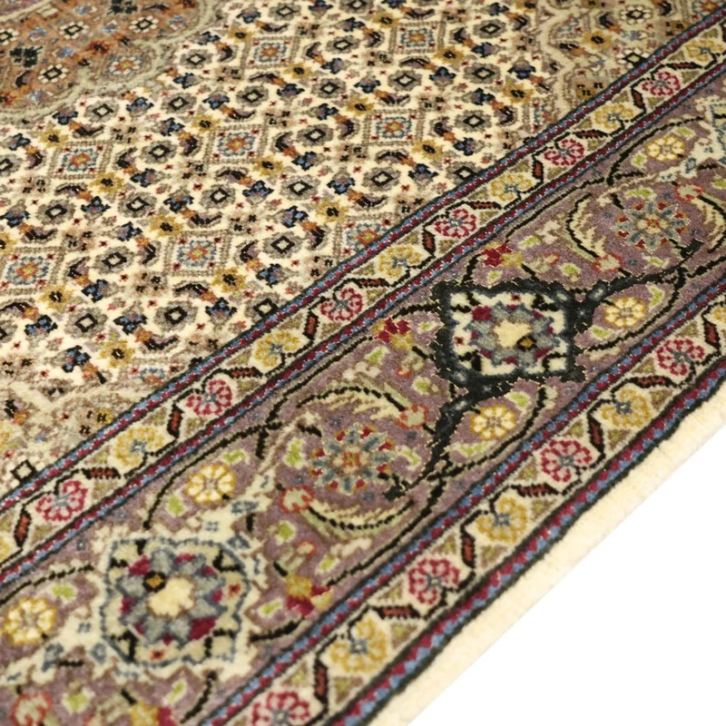 Täbriz - 50 Raj Teppich 101x152cm - Perserteppich - olivgrün