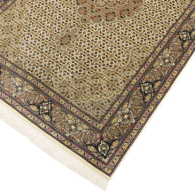Täbriz - 50 Raj Teppich 101x152cm - Perserteppich - olivgrün