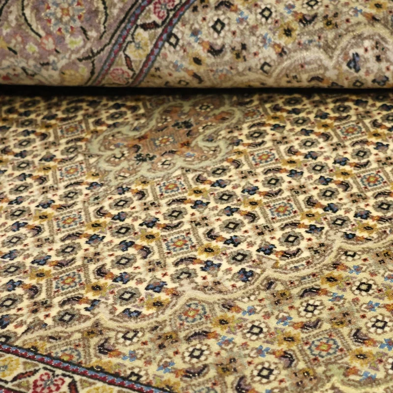 Täbriz - 50 Raj Teppich 101x152cm - Perserteppich - olivgrün