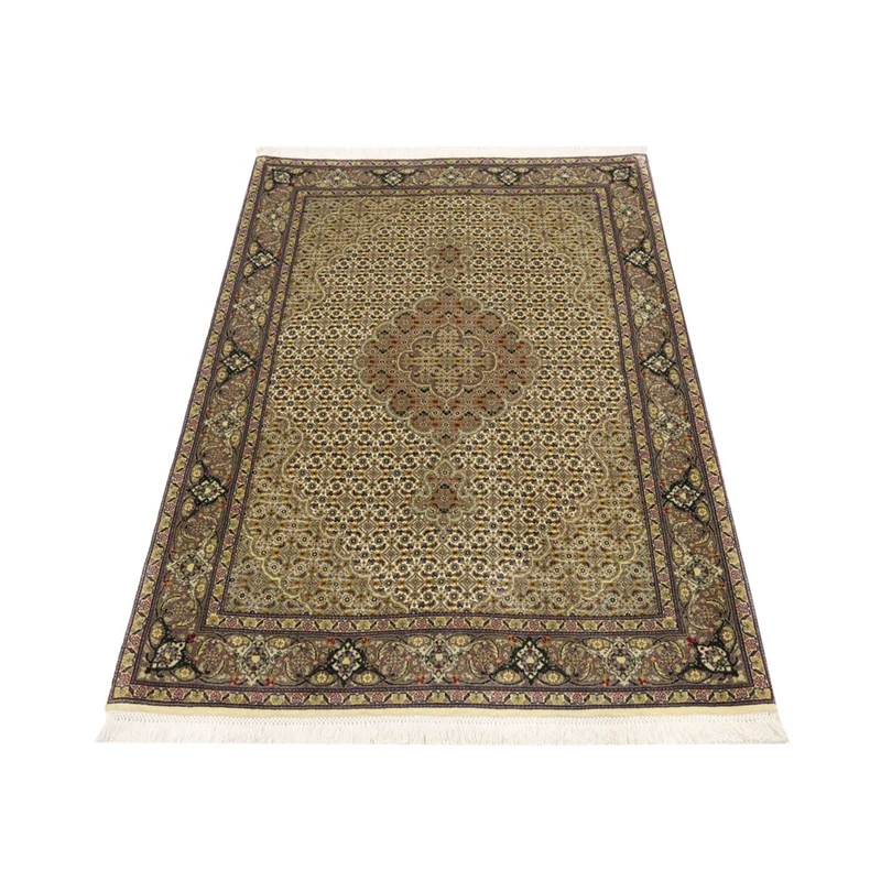 Täbriz - 50 Raj Teppich 101x152cm - Perserteppich - olivgrün