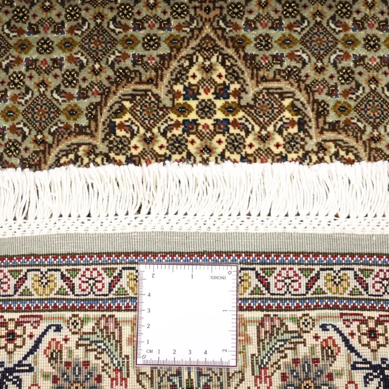 Täbriz - 50 Raj Teppich 100x149cm - Perserteppich - olivgrün
