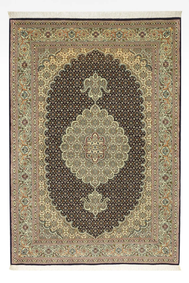 Täbriz - 50 Raj Teppich 100x147cm - Perserteppich - dunkelbeige