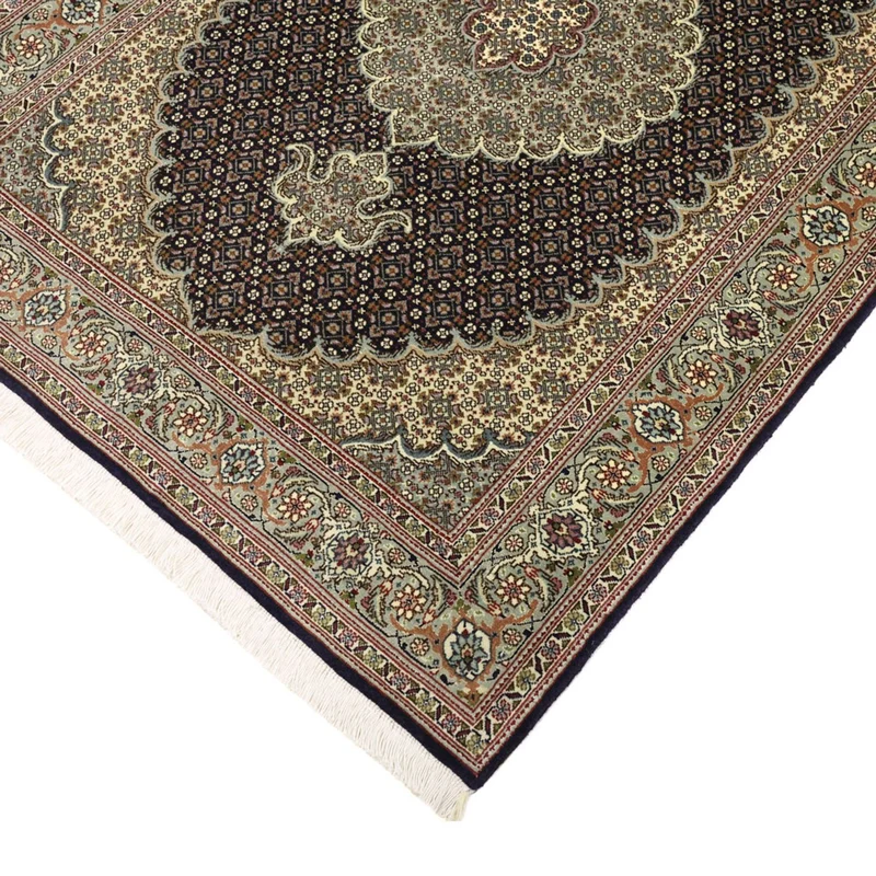 Täbriz - 50 Raj Teppich 100x147cm - Perserteppich - dunkelbeige