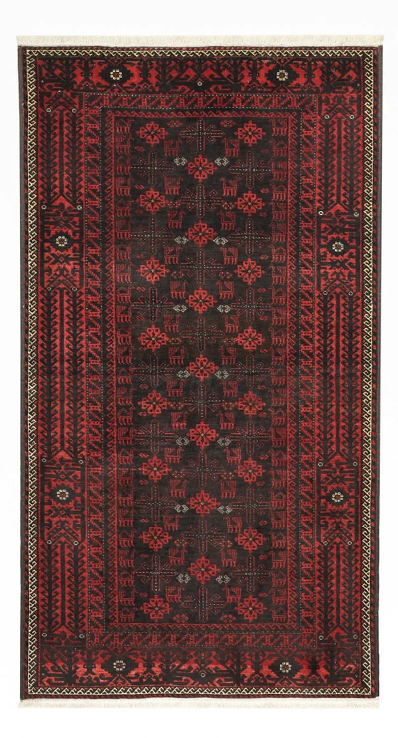 Belutsch Teppich 107x190cm - Orientteppich - dunkelrot