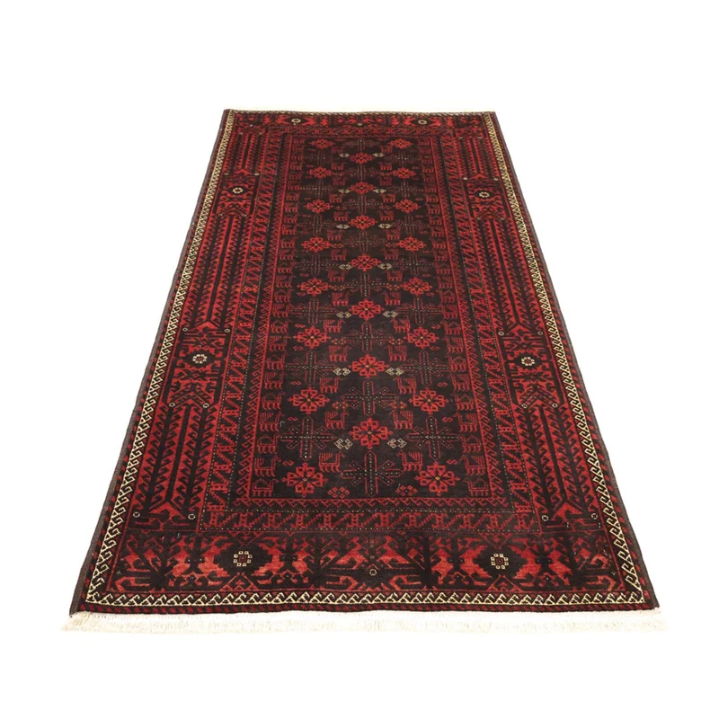 Belutsch Teppich 107x190cm - Orientteppich - dunkelrot