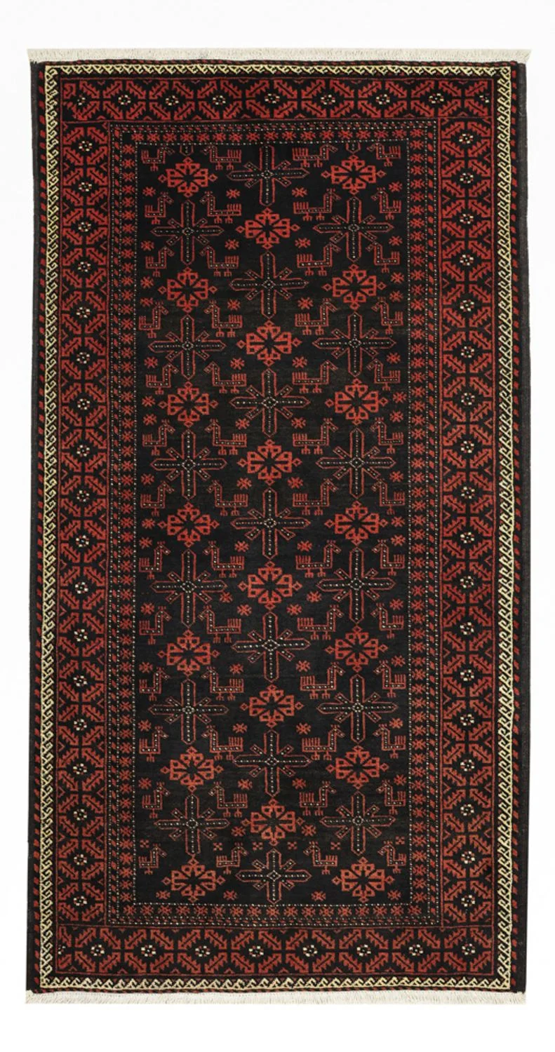 Belutsch Teppich 105x197cm - Orientteppich - dunkelrot