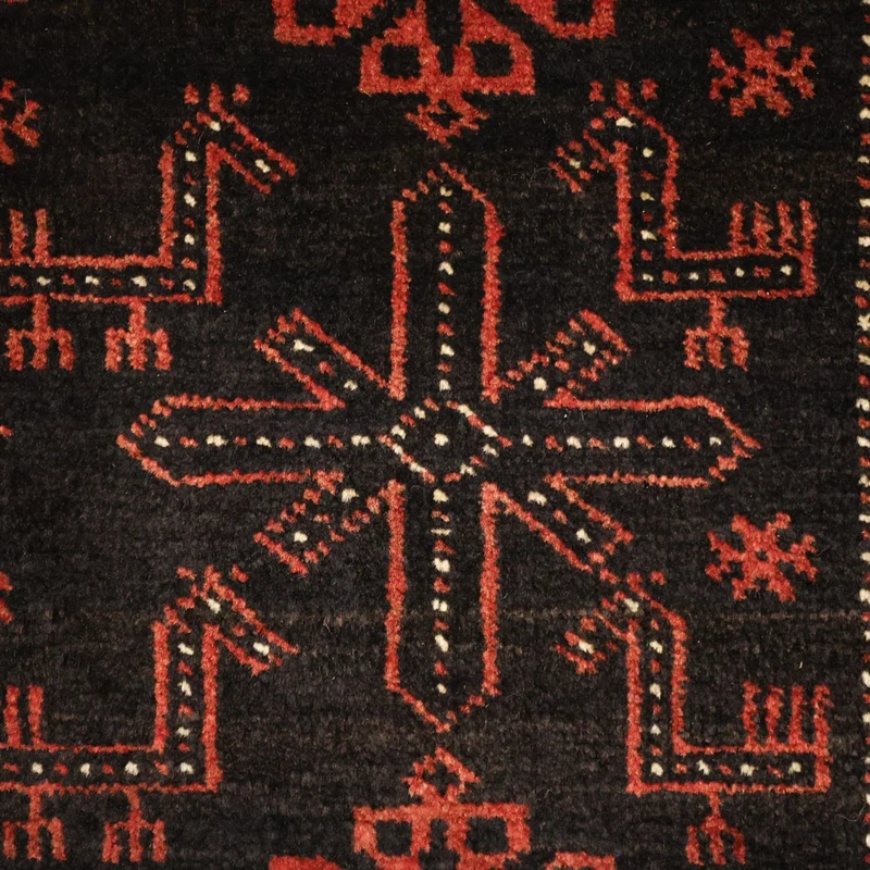 Belutsch Teppich 105x197cm - Orientteppich - dunkelrot
